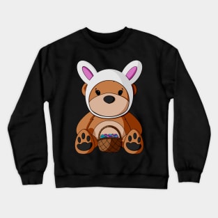 Easter Bunny Hat Teddy Bear Crewneck Sweatshirt